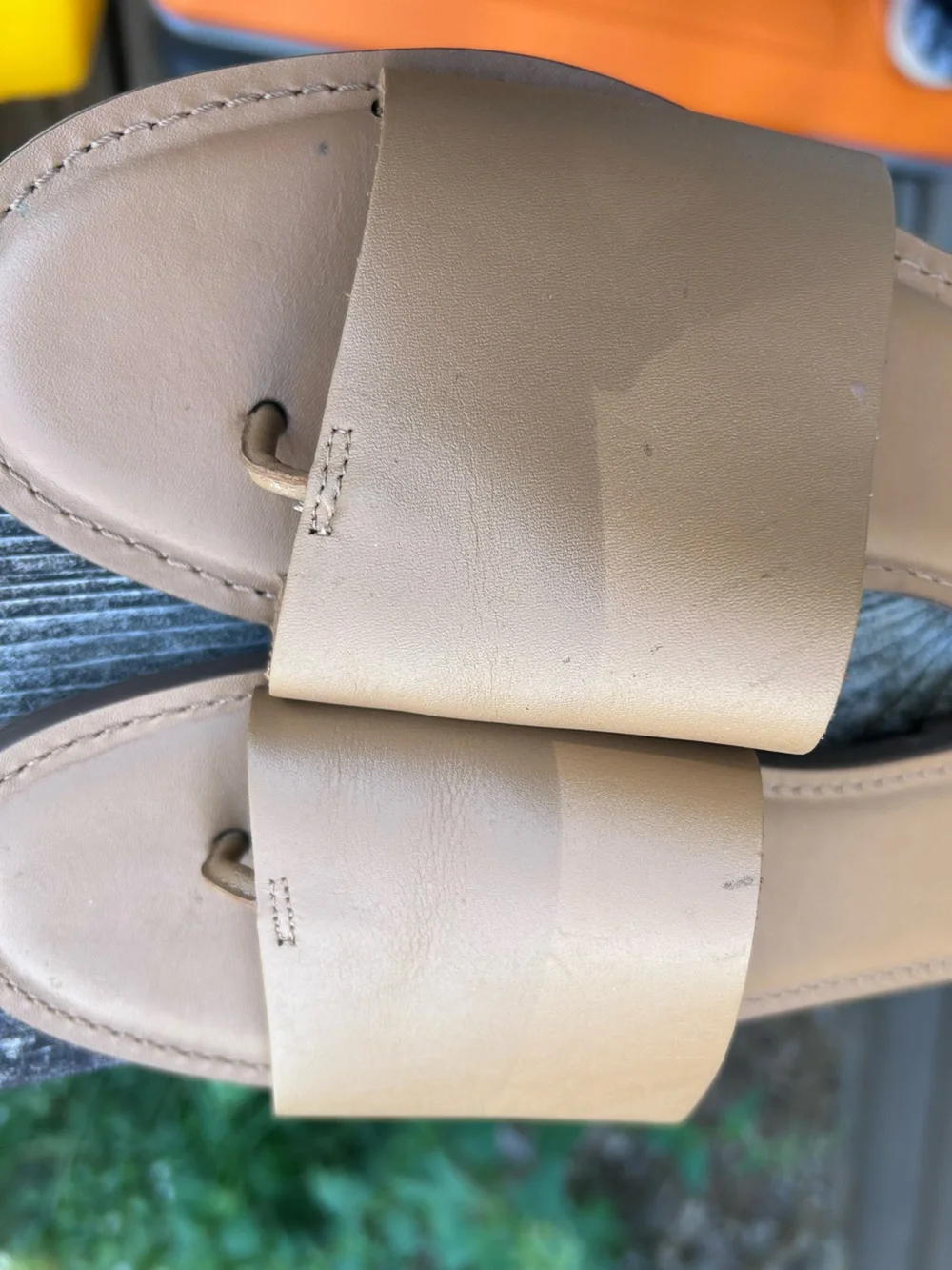 Madewell Boardwalk Post Slide Leather Sandals Tan Women’s Size 9
